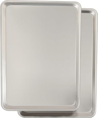 Commercial Quality Baking Sheet Pan Set, Natural Aluminum Cookie Sheet by UmiteChef