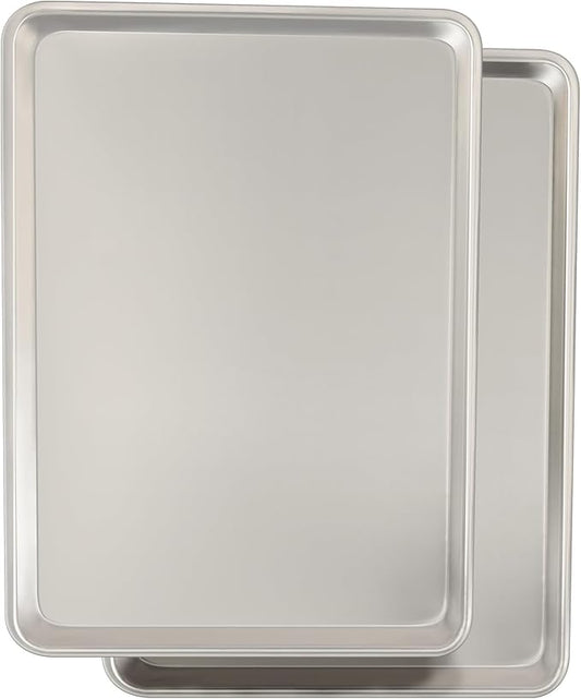 Commercial Quality Baking Sheet Pan Set, Natural Aluminum Cookie Sheet by UmiteChef