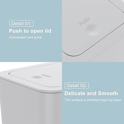 3 Pack 10 Liter / 2.6 Gallon Bathroom Trash Can, Small Trash Can - Image 6