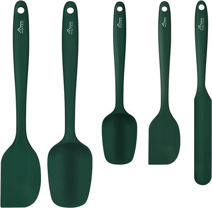 HOTEC 600℉ Heat Resistant BPA-Free Silicone Rubber Spatula Set, Kitchen Cooking by Hotec