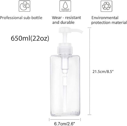Pump Bottle, Refillable Plastic Empty Lotion Soap Dispenser Liquid Container - Image 4