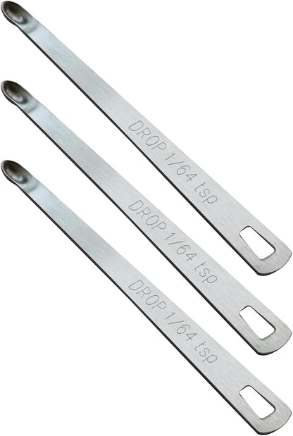 3PCS 1/64 Teaspoon Single Tiny Measuring Spoon, Small Individual Stainless by BERYLER
