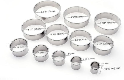 12 Piece Round Cookie Cutters Set, Donut Cutter Set, Stainless Steel Circle - Image 4