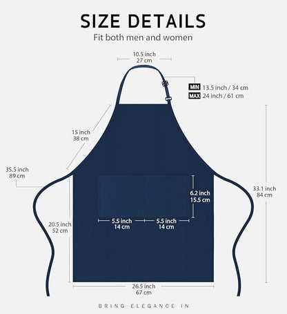 Syntus 12 Pack Bib Apron, Unisex Aprons Adjustable Waterdrop Resistant - Image 2