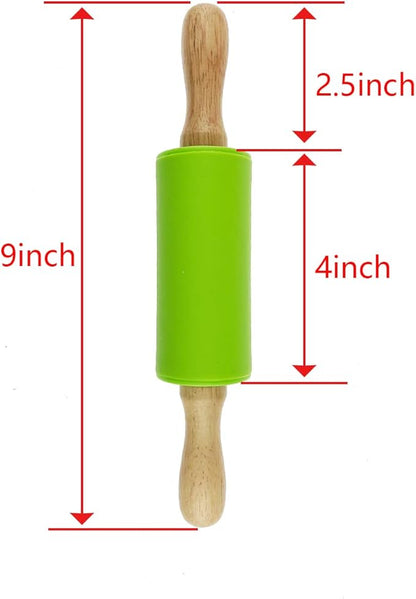 2 Pack Small Rolling Pin for Kids, Kids Rolling Pin for Home Kitchen - Image 2