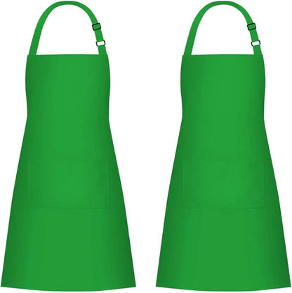 Jubatus 2 Pack Bib Aprons with 2 Pockets Cooking Chef Kitchen Apron by Jubatus