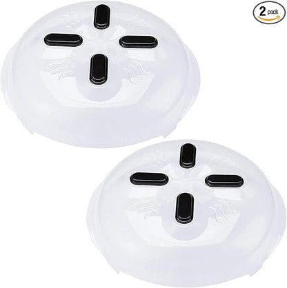 HOVER COVER 2 Pack Magnetic Splatter Cover, 12-Inch Clear BPA-Free Food Lid by HoverCover