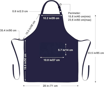 Jubatus 4 Pack Bib Aprons with 2 Pockets Cooking Chef Kitchen Apron - Image 7
