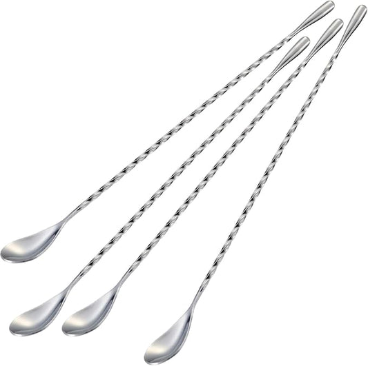 Briout 4 Pieces Bar Spoon, 12 Inches Long Handle Drink Stirrer by Briout