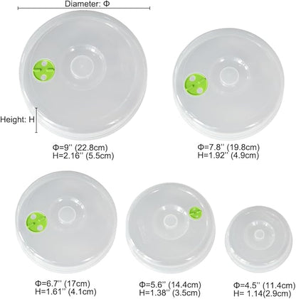 Microwave Covers for Food 5 PCS Microwave Splatter Lid Cover Dish Cover Plate - Image 2