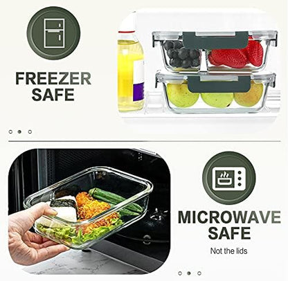 KOMUEE 10 Packs 30 oz Glass Meal Prep Containers, Glass Food Storage Containers - Image 4
