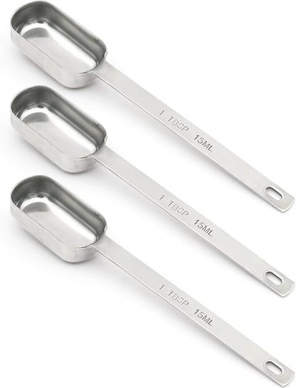 3PCS 1tbsp Single Measuring Spoon, Stainless Steel Long Handle Individual by BERYLER