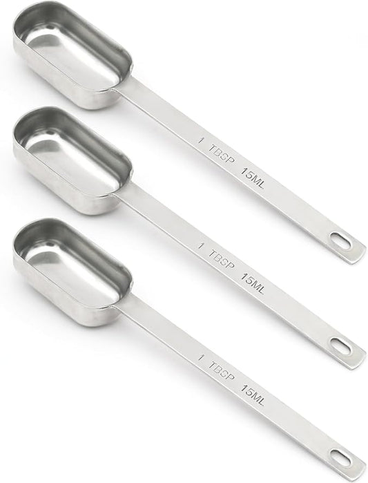 3PCS 1tbsp Single Measuring Spoon, Stainless Steel Long Handle Individual by BERYLER