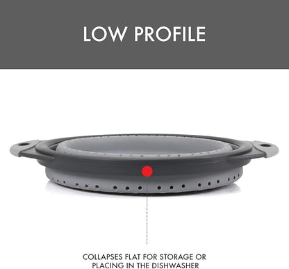 Dexas 8" Collapsible Silicone Colander in Cool Grey, Kitchen Strainer - Image 6