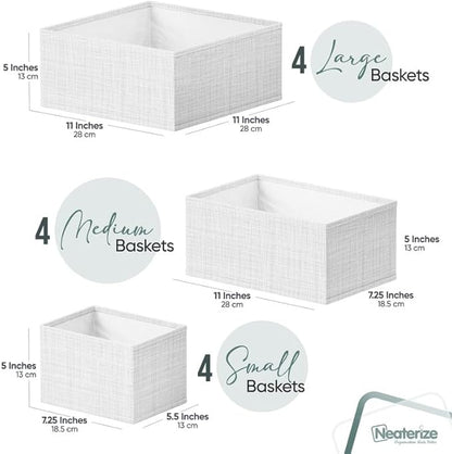 Drawer Organizer Clothes Set of 12 White-Grey - Image 2