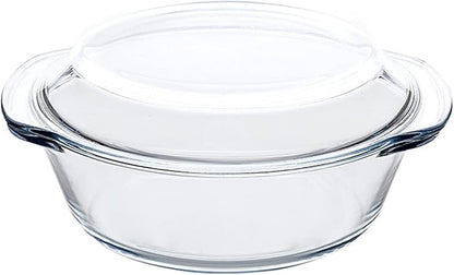 Casserole Baking Dish with 2 pcs, 1 QT large, Round with Handle and Lid - Image 2