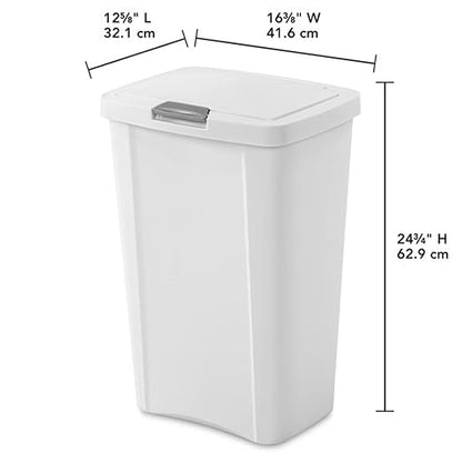 Sterilite 13 Gallon TouchTop Wastebasket Trash Can Garbage Recycle Bin - Image 3