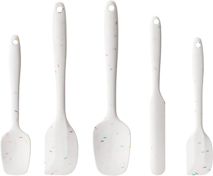 Silicone Spatula Set, 5 Piece Food Grade Rubber Spatulas by Hoewina
