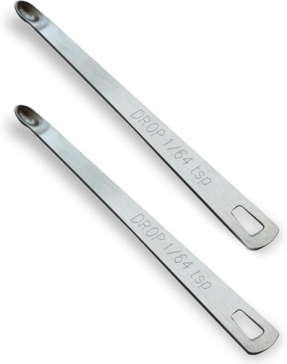 2PCS 1/64 Teaspoon Single Tiny Measuring Spoon, Small Individual Stainless by BERYLER
