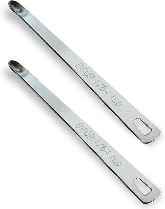 2PCS 1/64 Teaspoon Single Tiny Measuring Spoon, Small Individual Stainless by BERYLER