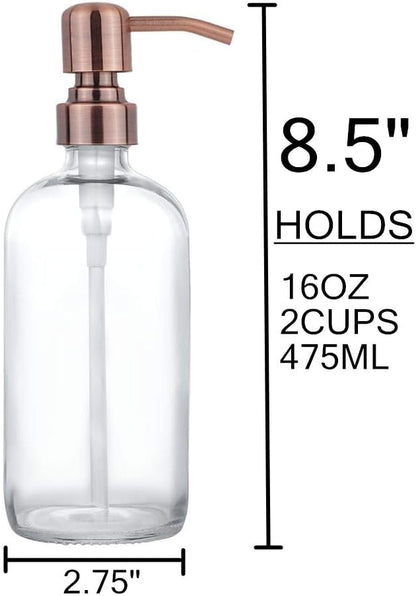 2 Pack Thick Clear Glass Pint Jar Soap Dispenser - Image 4