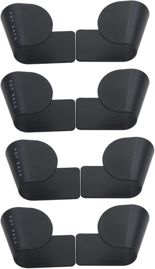 4 Pairs Pot and Pan Lid Holder Self Adhesive Wall Mount Storage Organizer Pot by OZXNO