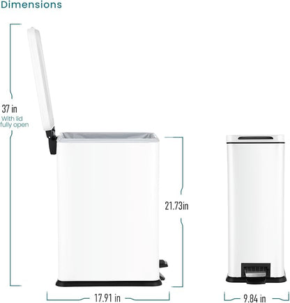 Home Zone Living 8 Gallon Slim Kitchen Trash Can - Image 7