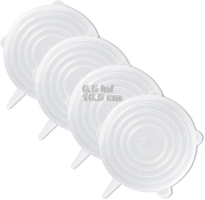 LELE LIFE 4 Pack Same Size Silicone Stretch Lids, Thicker Reusable Sturdy by LELE+LIFE