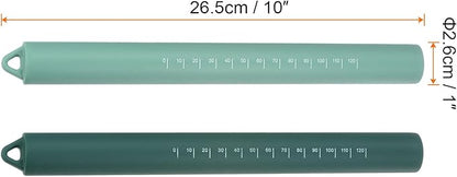 HARFINGTON 2pcs Silicone Rolling Pin 10" Stainless Silicone Surface Non-Stick - Image 2