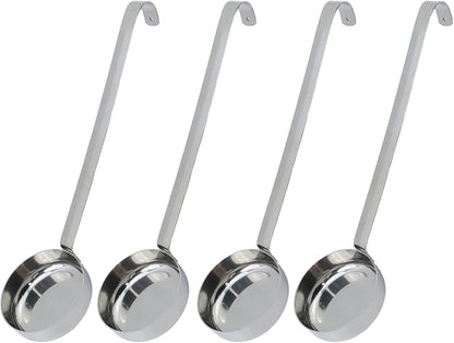 4 Pcs 3 oz 10.55 Inch Silver Stainless Steel 201 Long Handle Cooking Spoon by TSNAMAY