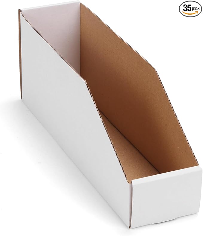 EXYGLO Cardboard Storage Bins 35 Pack, Corrugated Organizer Bins by EXYGLO