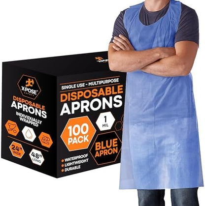 Xpose Safety 24, 000 Blue Plastic Disposable Aprons by XposeSafety