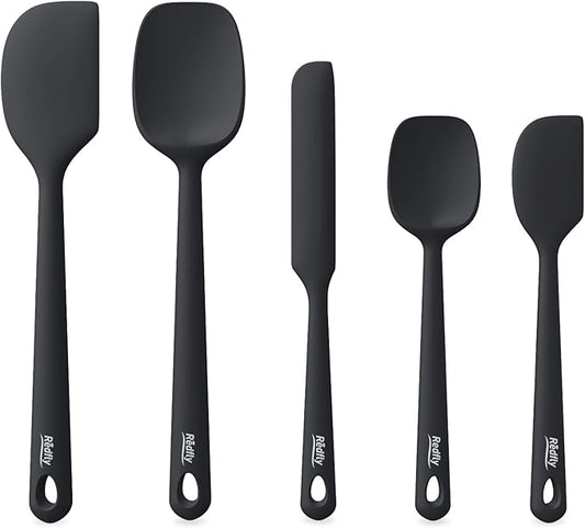 Redfly Silicone Spatula Set, 5 Piece Food Grade Silicone Cooking Utensils Set by Redfly