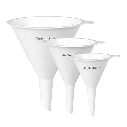 Plastic Kitchen Funnel Set of 3, Round Kitchen Funnels by DolphinSmile