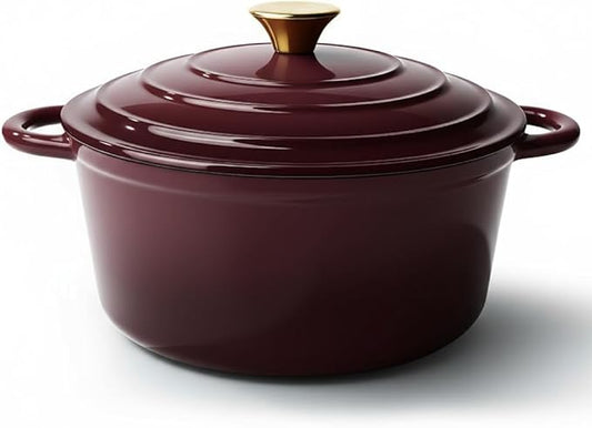 6 Quart Dutch Oven Pot with Lid, Non Stick Enameled Cast Iron Dutch Oven by Fijinhom