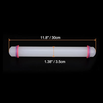 HARFINGTON Fondant Rolling Pin 12 Inch x 1.38 Inch Adjustable Guide Rings - Image 2