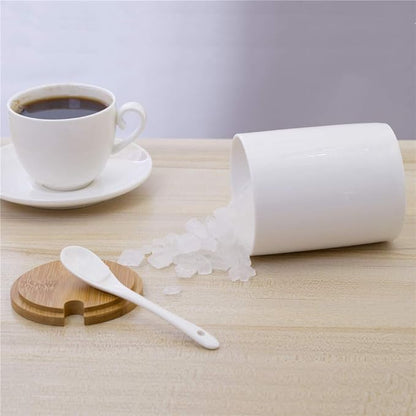 Ceramic Sugar Bowls with Bamboo Lids and Spoons-June Sky Muti-Functional Round - Image 4