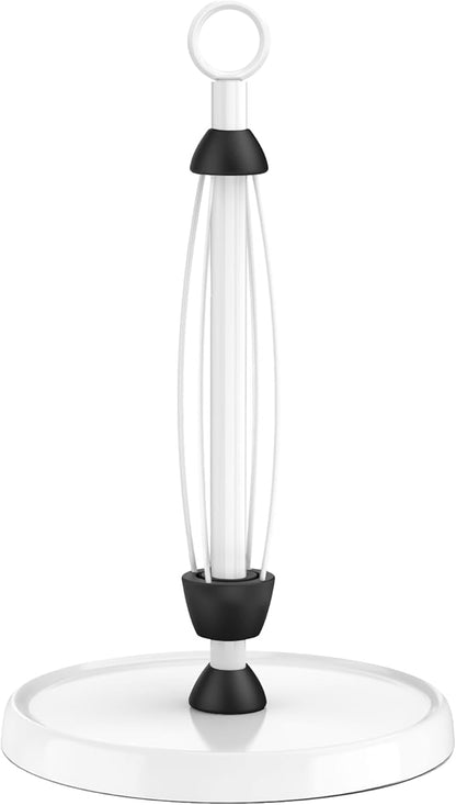 White Paper Towel Holder Countertop, One-Handed Tear, Stainless Steel, Weighted by HZE