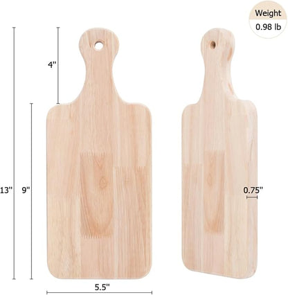 LZMS 4-Pack 13"x 5 1/2" Small Wood Serving Boards Set | Unfinished Wood Crafts - Image 2