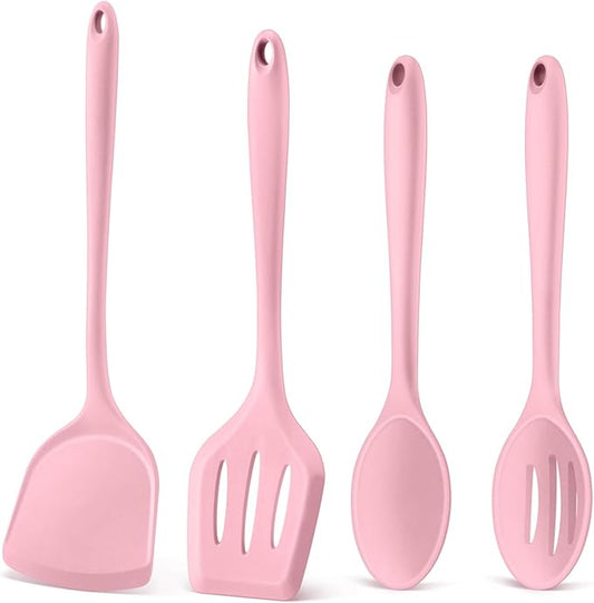 P&P CHEF Kitchen Utensil Set, 4 Pieces Non-stick Silicone Cooking Utensils by PPCHEF