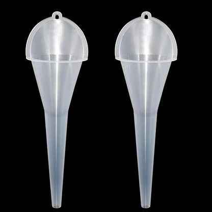 2 Pcs Long Neck Oil Funnel for Automotive, Wide Mouth Plastic Funnel, Long by WeiMeet