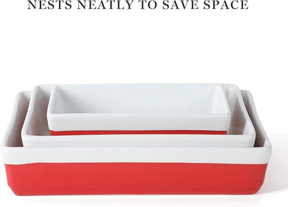MARTHA STEWART 3-Piece Oven to Table Stoneware Bakeware Set – Baking Dish & - Image 4