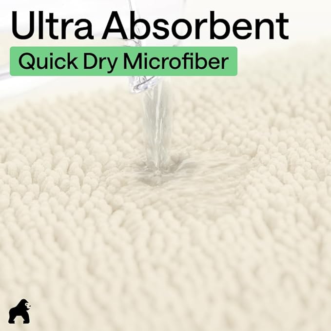 GORILLA GRIP Bath Rug Mat 36x24, Soft Absorbent Chenille, Quick Dry Microfiber - Image 5