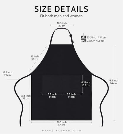 Syntus Apron for Men Women, Adjustable Cooking Kitchen Chef Aprons - Image 2