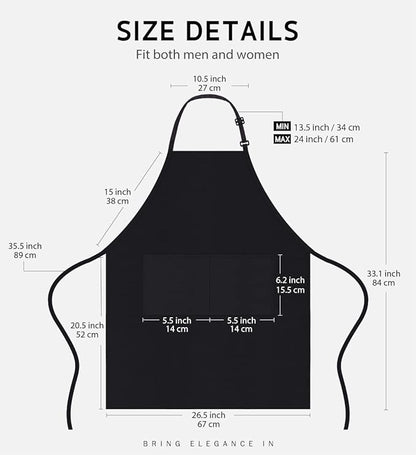 Syntus 12 Pack Bib Apron, Unisex Aprons Adjustable Waterdrop Resistant - Image 2