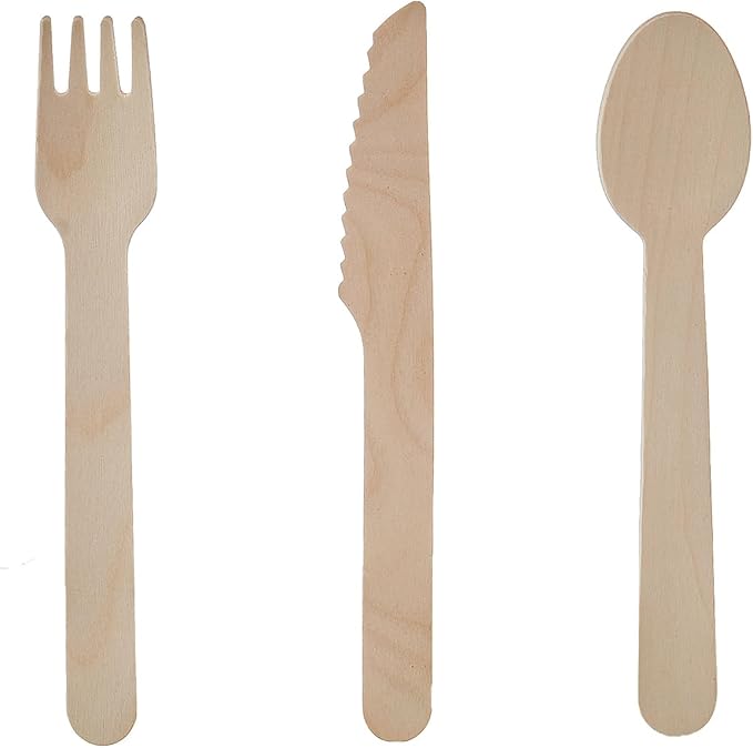 JALUXING 100% Compostable Wooden Cutlery Set by JALUXING