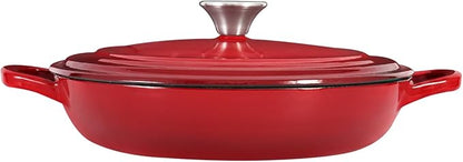 Flavehc Braiser Enameled Cast Iron Braiser 2.25 qt Braiser Pan - Image 9