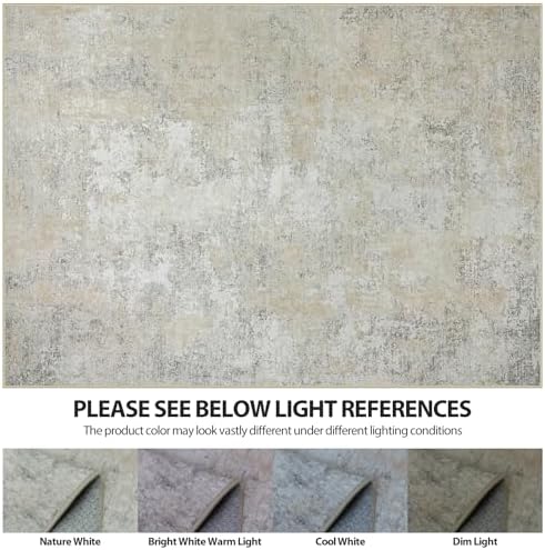 9x12 Area Rugs for Living Room Washable Bedroom Dining Room Beige Grey - Image 6
