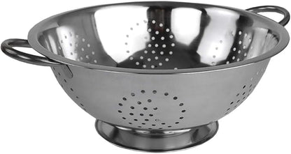 Metal Colander With Stainless Steel Finish By Home Basics, 5 QT | Medium by HomeBasics