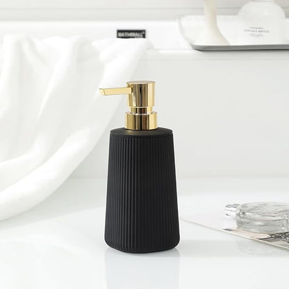 Small Soap Dispenser for Bathroom and Kitchen, Modern Farmhouse Striped Style - Image 4